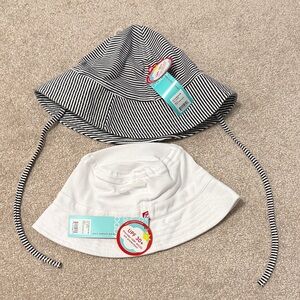 Zutano Kids Bucket Sun Hat Set - White & Candy Striped